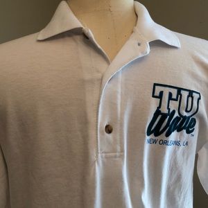 Gildan Tulane TU Wave Polo  Size S. White